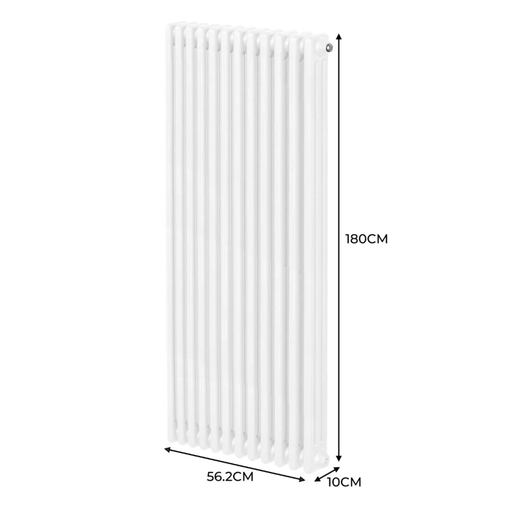 Termosifone Radiatore a 3 colonne per riscaldamento centralizzato verticale Bianco 180x56cm