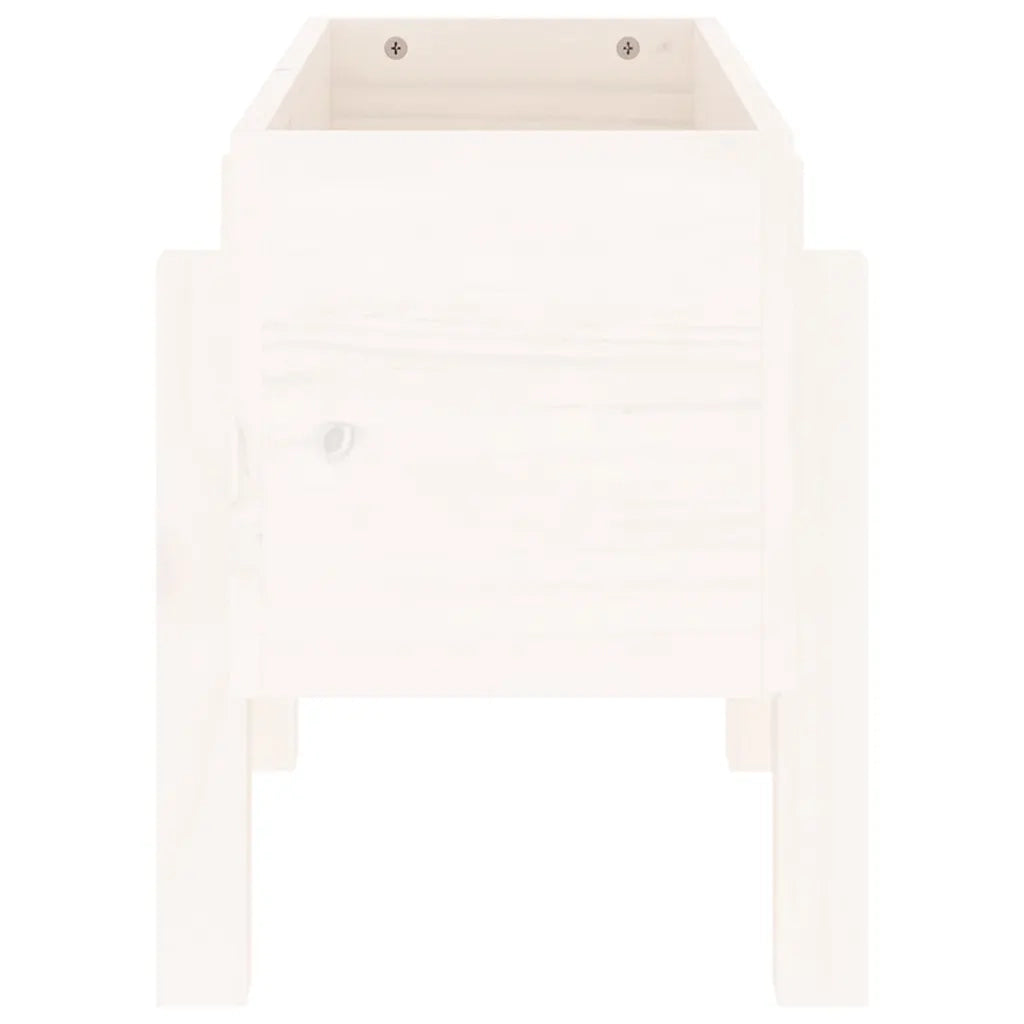 Fioriera da Giardino Bianca 62x30x38 cm Legno Massello di Pino