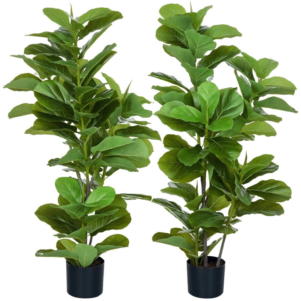 2 Ficus Artificiali in Vaso ¨C zephmum ¨C Verde, 110 cm