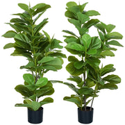 2 Ficus Artificiali in Vaso ¨C zephmum ¨C Verde, 110 cm