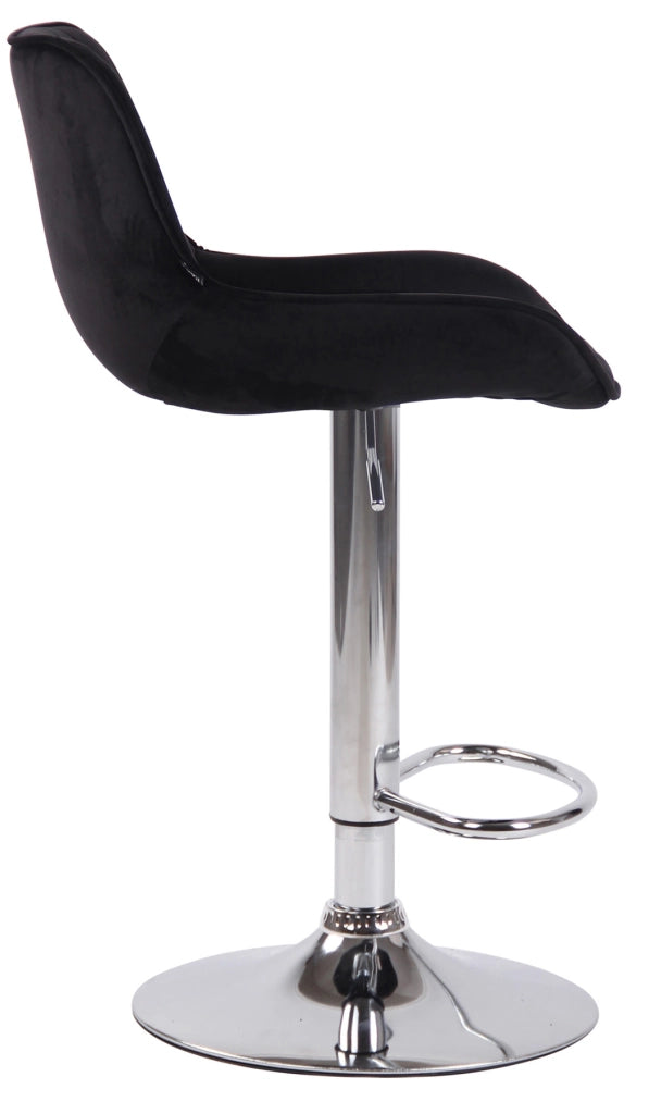 Set di 2 sgabelli da bar Lentini Velvet nero,cromo