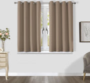 Tende di oscuramento per camera da letto, camera dei bambini, isolamento termico, set da 2 pezzi, H 137 x B 117 cm, Khaki
