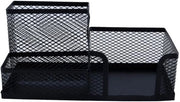 Organizzatore per ufficio in metallo - 3 compartimenti - Contenitore di archiviazione - Attrezzature per ufficio - Porta note - Portacenere - 105 x 205 x 100 mm
