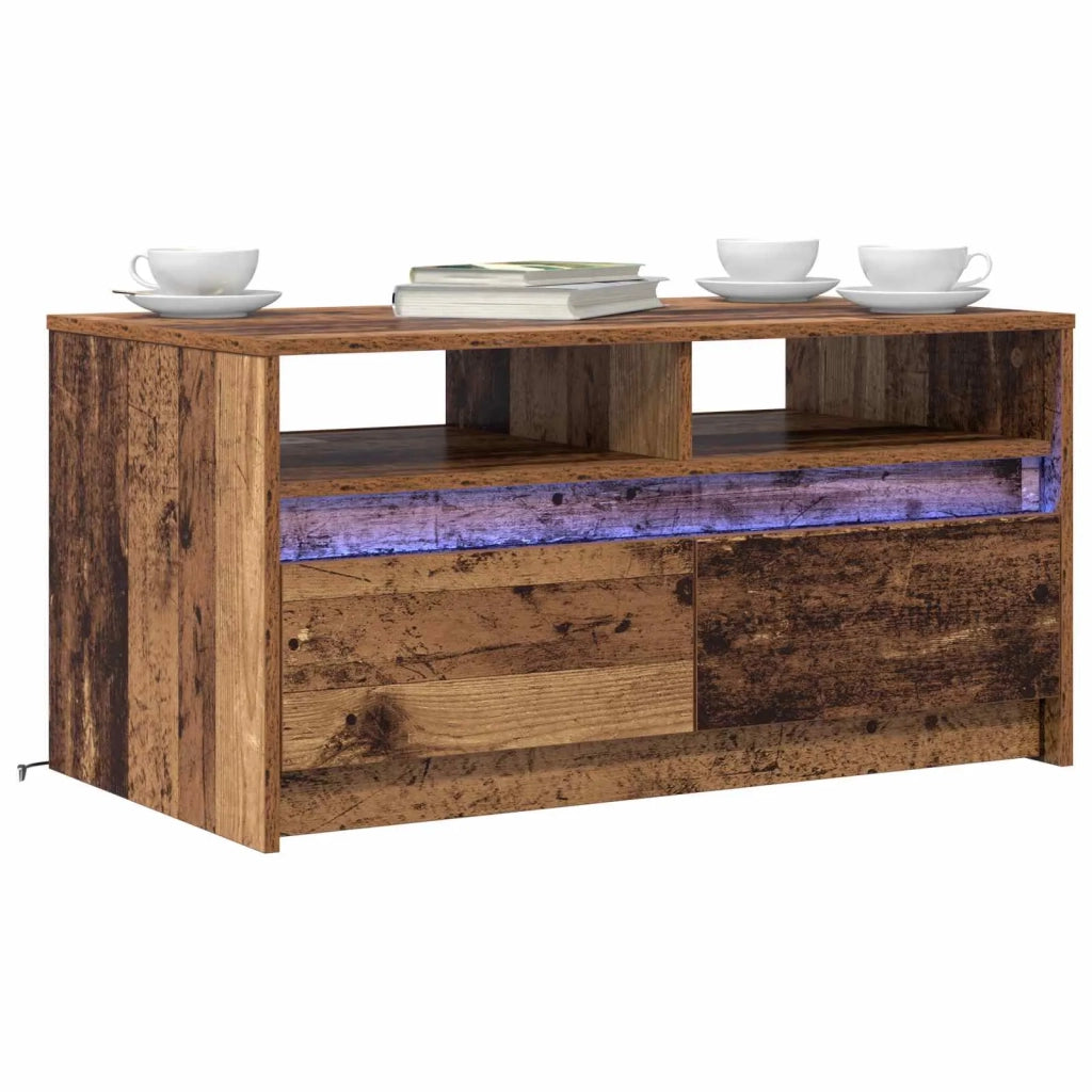 Tavolino da salotto con cassetto Legno vecchio 90 x 50 x 45 cm