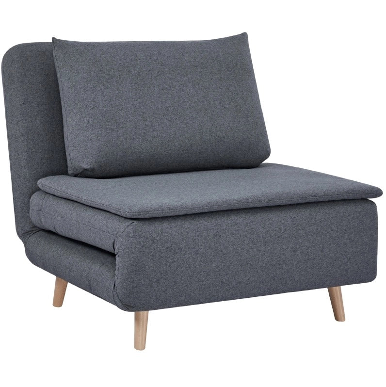 Poltrona letto 3 in 1 grigia con schienale regolabile