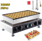 Poffertjes Faccia di Ferro - Wafeliera Elettrica - 50Pezzi Mini - Frittelle Fatta in Casa - Elettrodomestico da Cucina