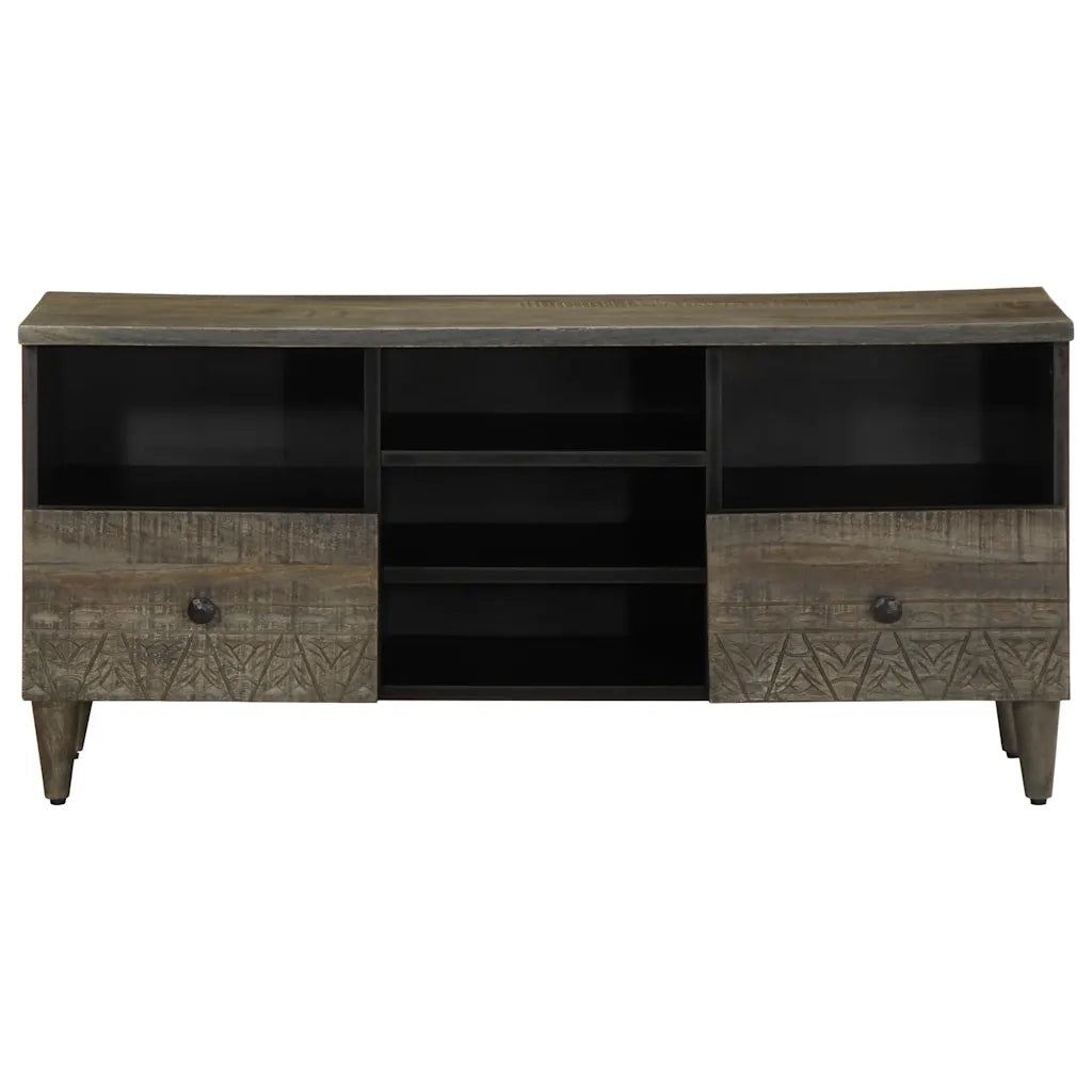 Mobile Porta TV Nero 100x33x46 cm in Legno Massello di Mango 4017810