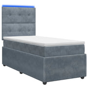 Letto Box Spring LED con Materasso Grigio Scuro 80 x 200 cm 3455958