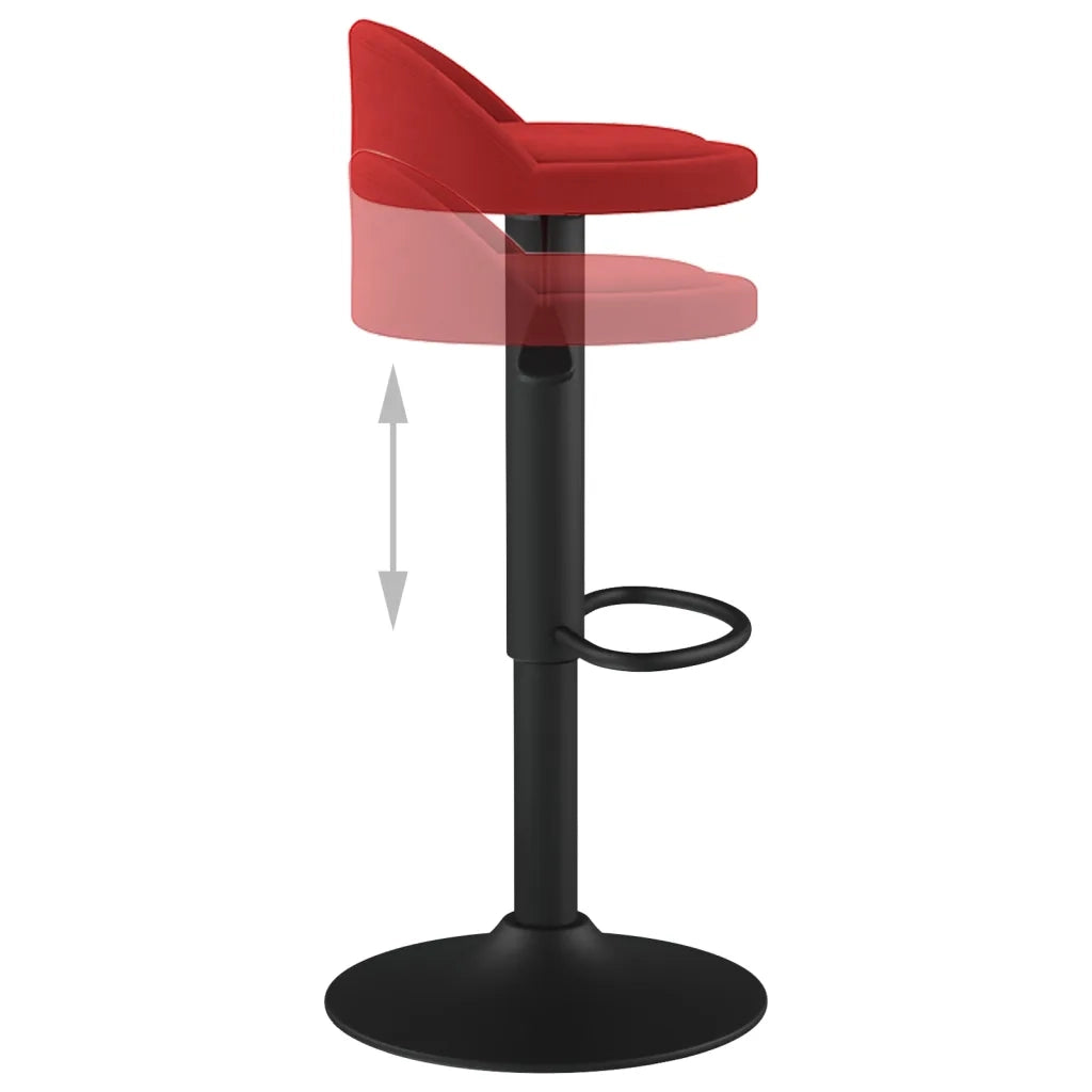Sgabelli da Bar 2 pz Rosso Vino in Velluto 333607