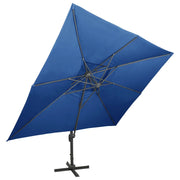 Ombrellone a Sbalzo con Doppia Copertura-Ombrello da giardino 400x300 cm Azzurro