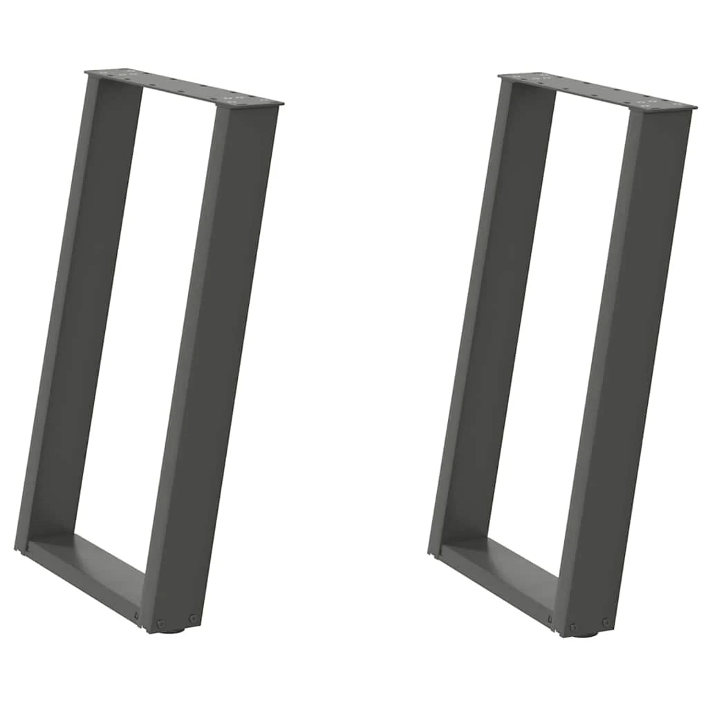 Set di 2 gambe regolabili per tavolo da pranzo a forma di U design moderno 60 x 72-73 cm acciaio antracite 02_0057070