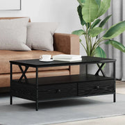 vidaXL Tavolino da salotto with Drawer Rovere nero 100 x 51 x 45 cm