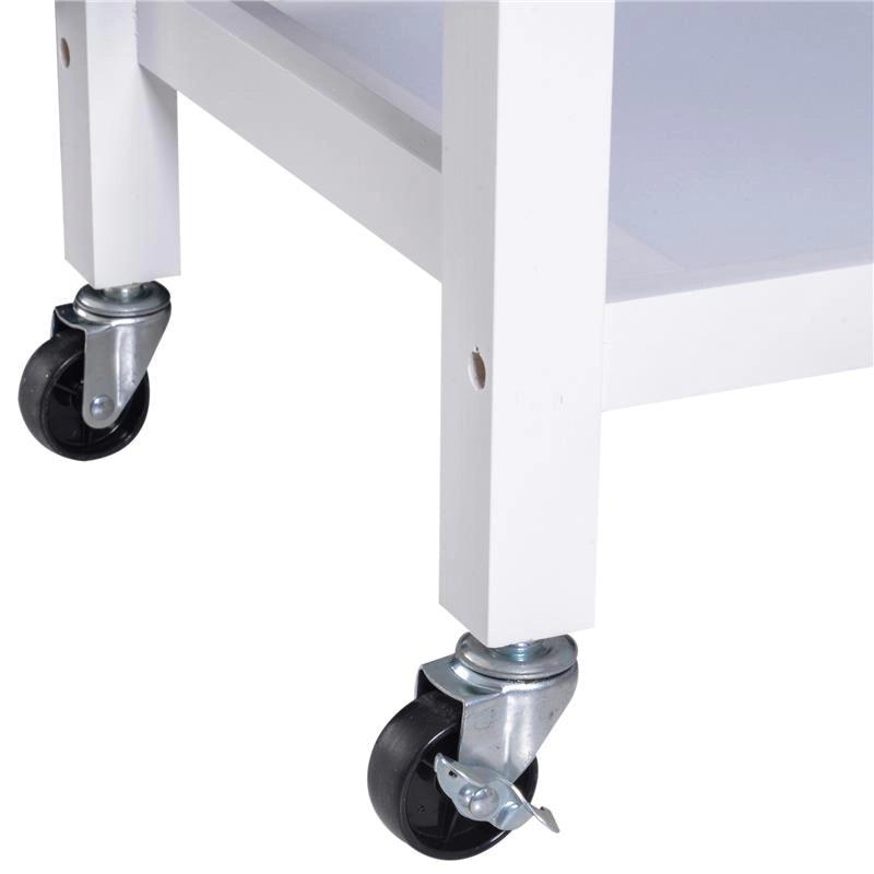 CARRELLO DA CUCINA CLASSICO 2 CASSETTI IN LEGNO 88.5 X 40 X 86 CM