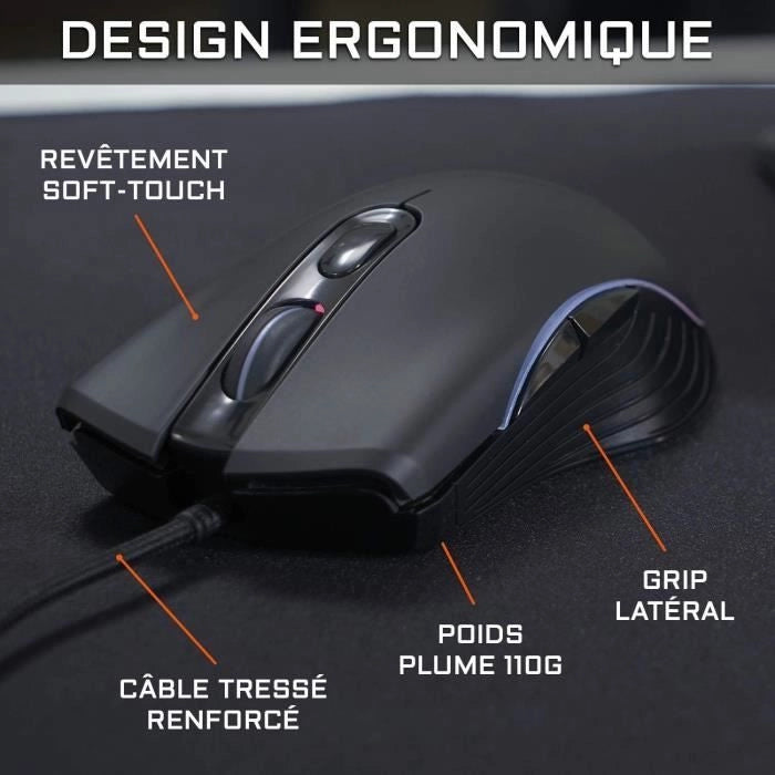 Combo KRYPTON - THE G-LAB - Pacchetto tastiera e mouse da gioco retrò cablati - Illuminazione RGB
