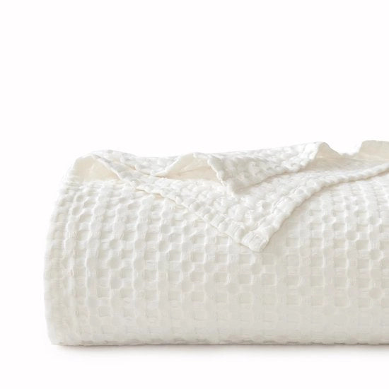 Sprei in cotone 100% 150 x 200 cm con tessuto wafel piqué leggero e respirante Oeko-TEX certificato, spesso da utilizzare come copriletto o come copertura per il divano.