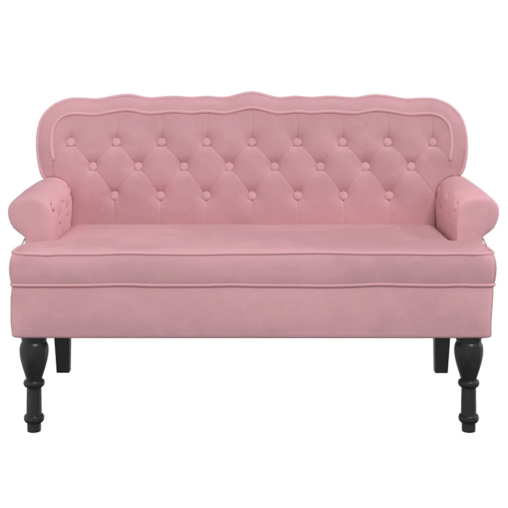 Panca con Schienale Rosa 119,5x64,5x75 cm in Velluto CFW5606044