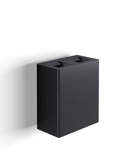 Pattumiera a Muro a 2 Scomparti Totale 40 L 51x28x56 cm con Contenitori Interni in Acciaio Verniciato Nero