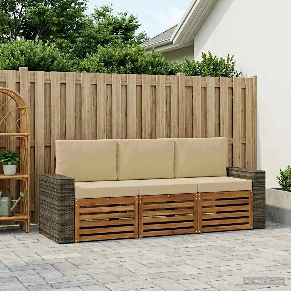 Set divani 3 pz Legno di Acacia Massello 3383979