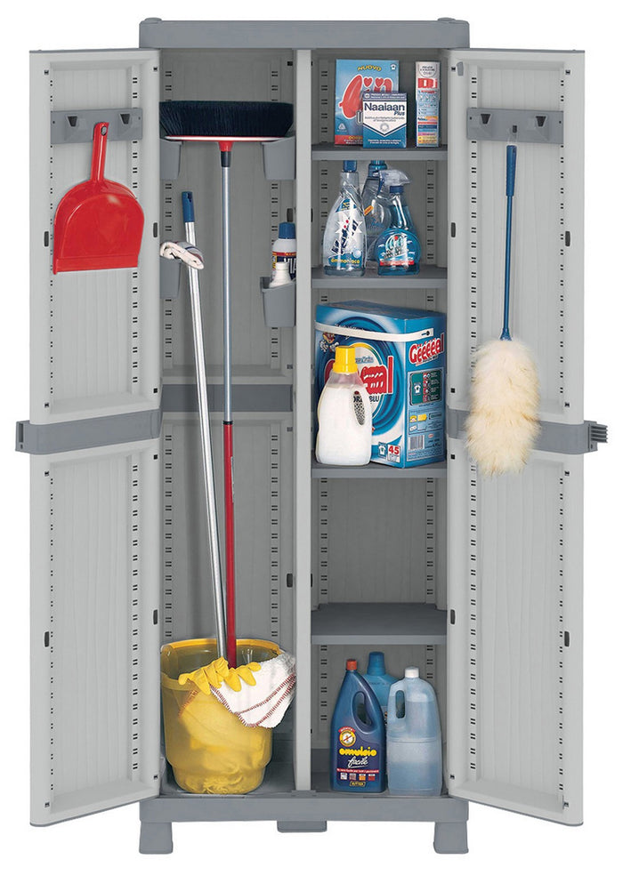 armadio terry wave 2ante cm 70x44x181h quattro ripiani con portascope 3700uw cod:ferx.9285