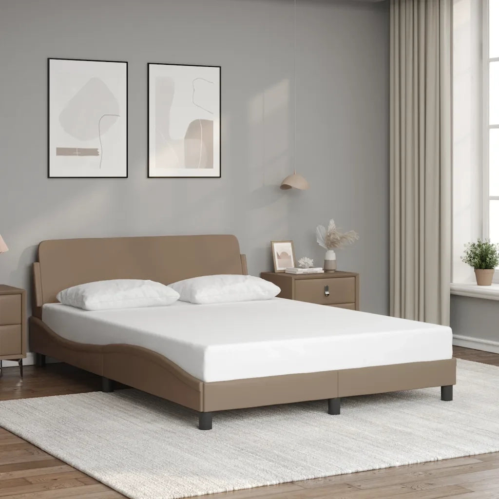 Giroletto-Struttura Letto Dover Cappuccino 120x200 cm in Similpelle