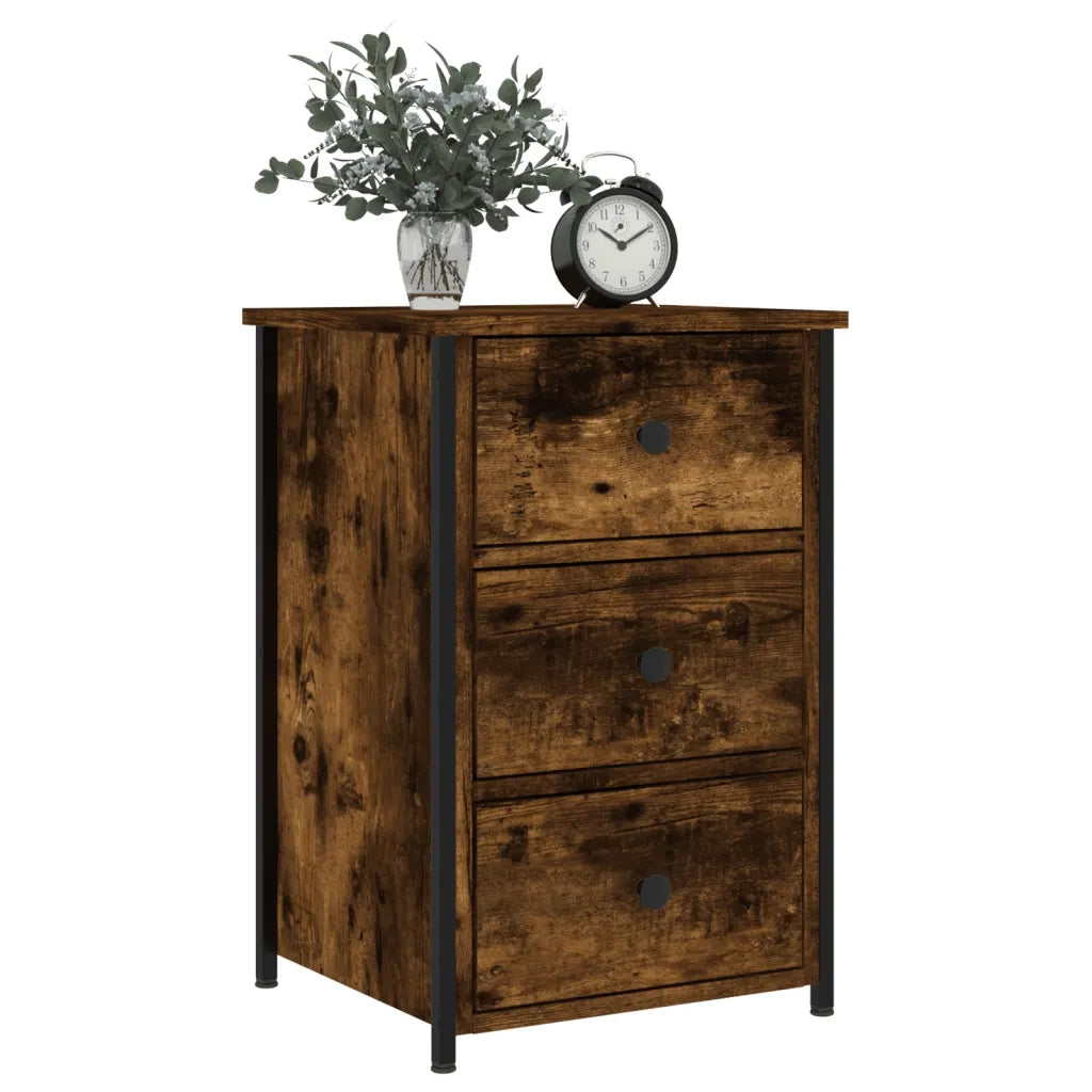 Comodino Rovere Fumo 40x36x60 cm in Legno Multistrato 825997