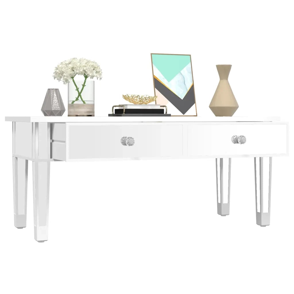 Tavolino Salotto a Specchio 106x45x45cm Legno Multistrato Vetro 348528
