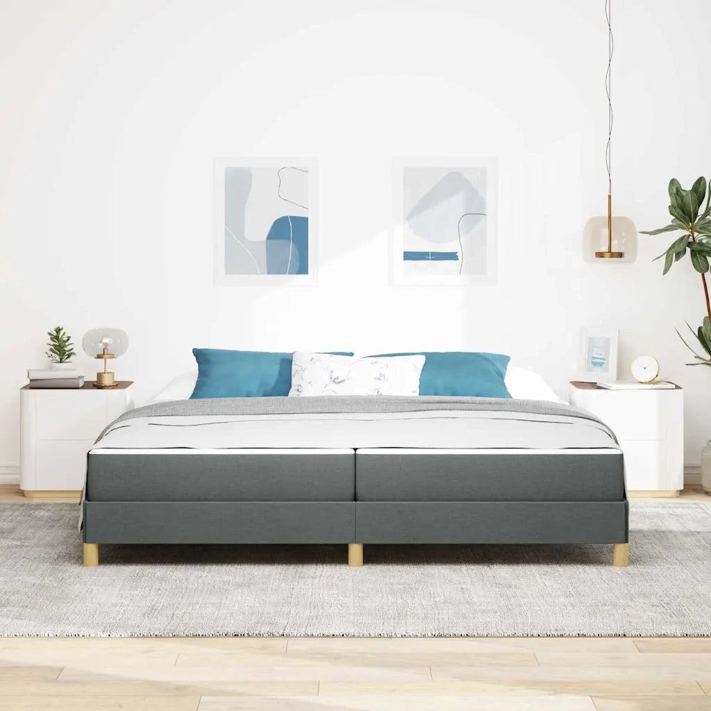 vidaXL Letto a molle Grigio scuro Marrone 200 x 200 cm