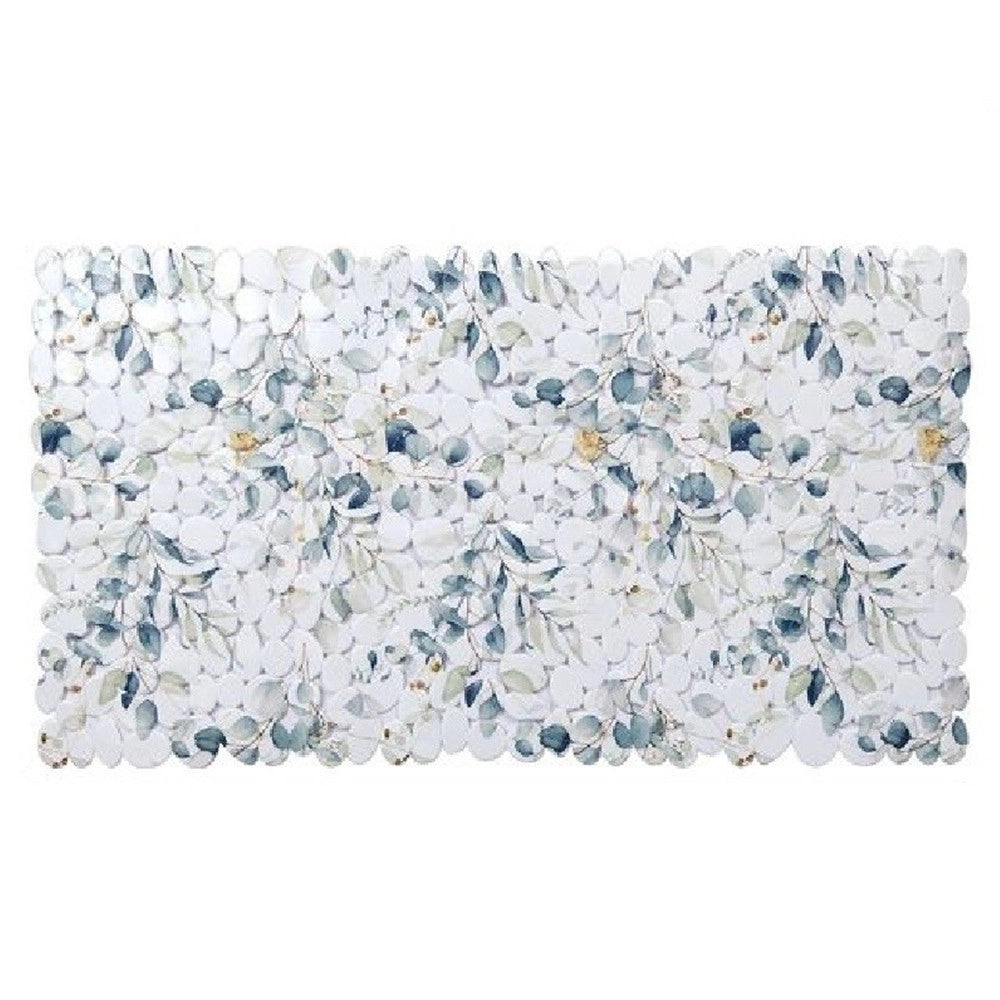 Trade Shop - Tappeto Tappetino Pvc Fiori Foglie Antiscivolo Vasca Bagno Doccia 67x36cm 87059 -