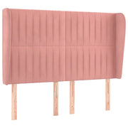 Testiera | Testata ad Orecchio Rosa 147x23x118/128 cm in Velluto