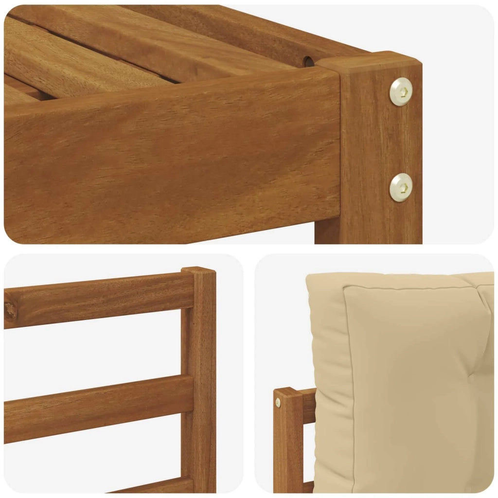 Set di divani da esterno con cuscino 7 pcs Naturale e Beige 3367216