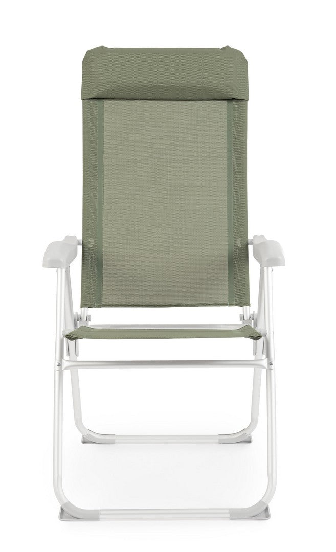 Set 4 Sedie Sdraio Pieghevole 57x65x110 cm in Alluminio Cayo Olive