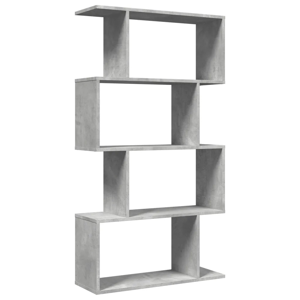 Libreria Divisorio 4 Ripiani-Scaffale per Libri-Mobile di Stoccaggio Grigio 70x24x129 cm Truciolato