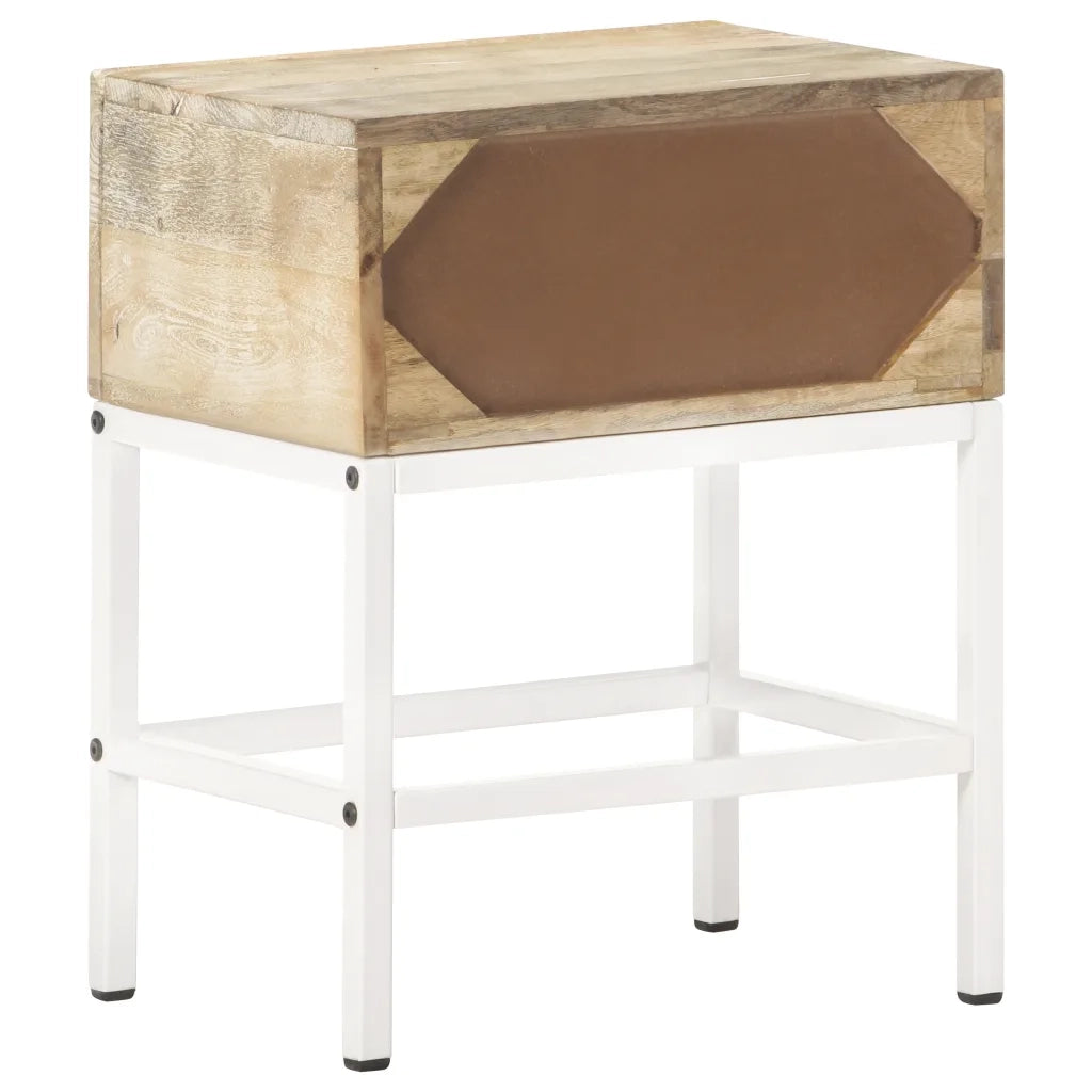 Comodino 40x30x50 cm in Legno Massello di Mango 320920