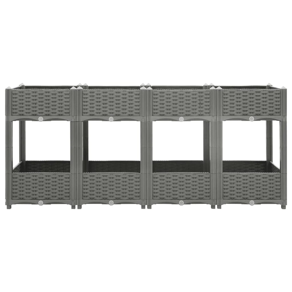 Fioriera rialzata per piante fiori terrazza giardino 160 x 40 x 71 cm polipropilene grigio 02_0039218