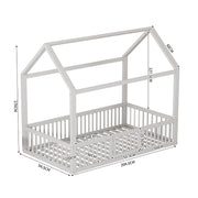 Letto singolo per ragazzi - Xylo - 90x200 cm - Bianco - Porta integrata