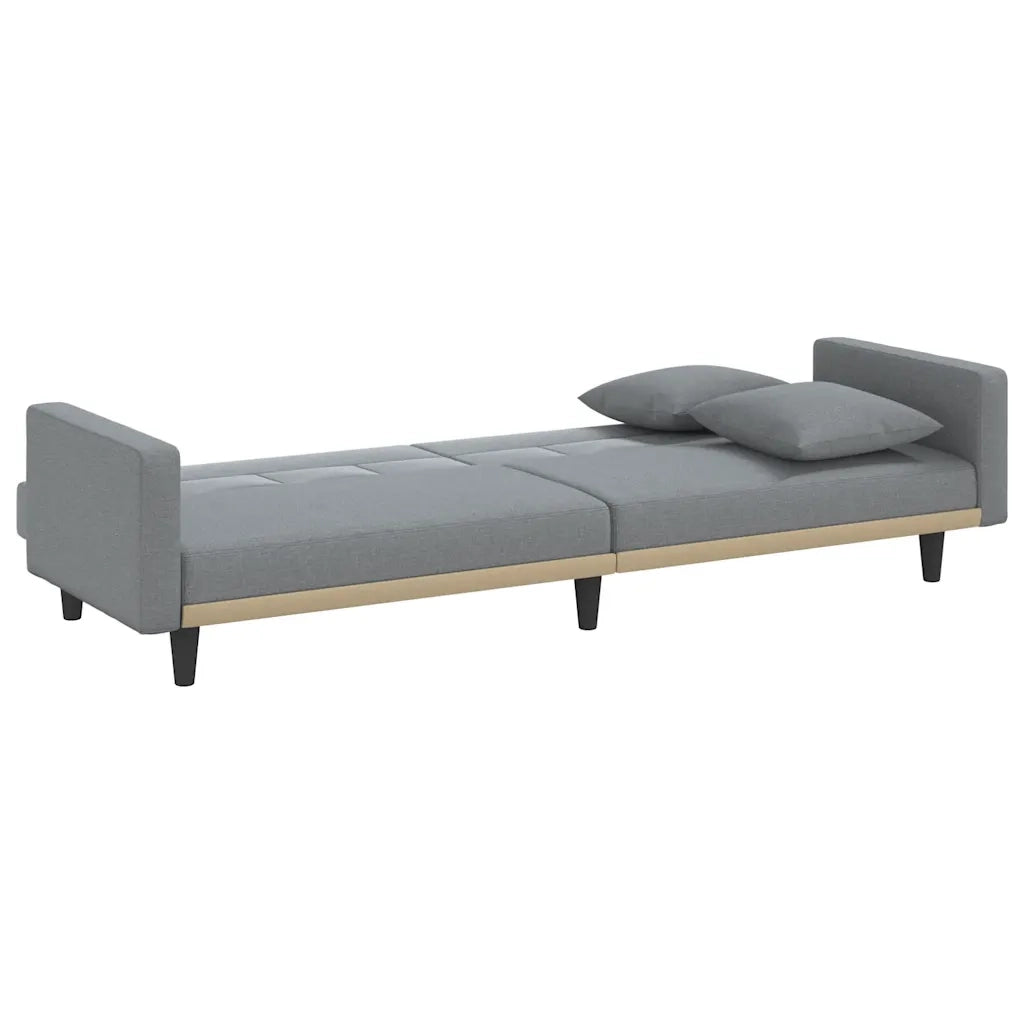 Divano letto | Sof¨¤ letto | Letto singolo con Cuscini Grigio Chiaro in Tessuto