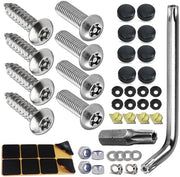 Set di viti di fissaggio per targa di immatricolazione - Antisfregio - Viti di sicurezza - 50 pezzi - Resistenti alla manipolazione - Fissaggio per targa di immatricolazione - Nero