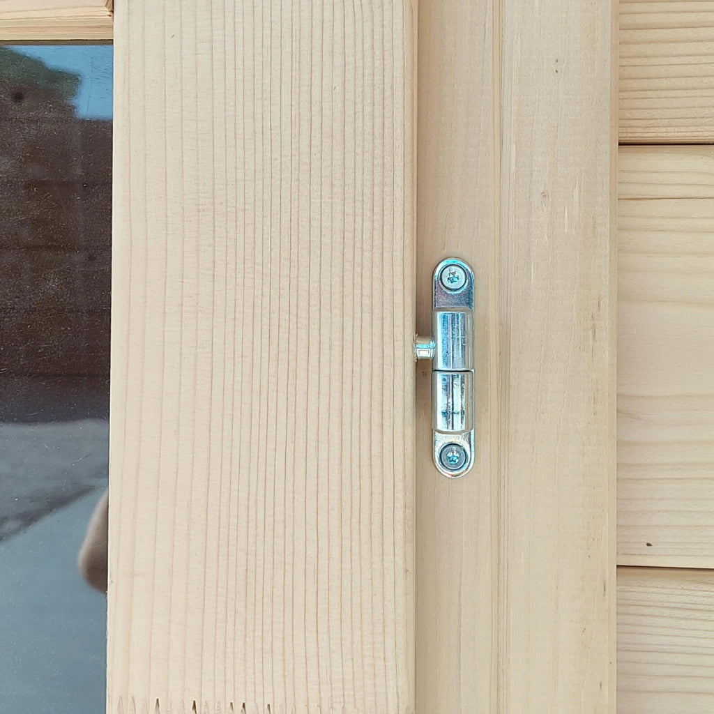 Casetta Box da Giardino per Attrezzi 207x102 cm con Porta Finestrata in Legno Naturale