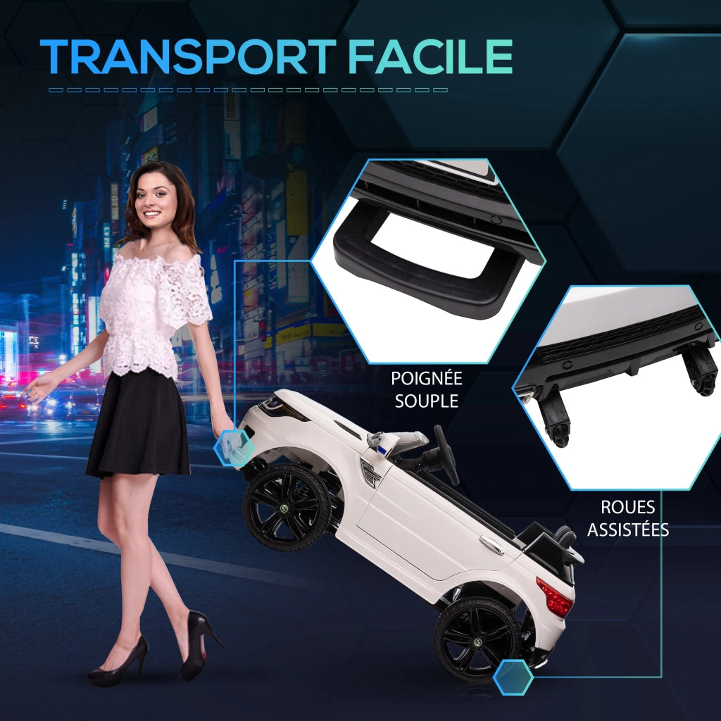Auto elettrica per bambini ¨C zephmum ¨C bianco, 12V, doppio motore