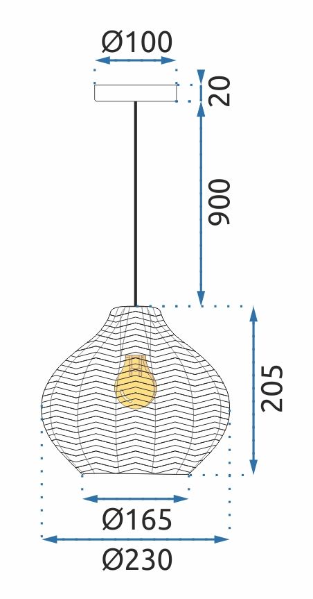 Lampada Da Soffitto Di Vetro Retro APP893-1CP