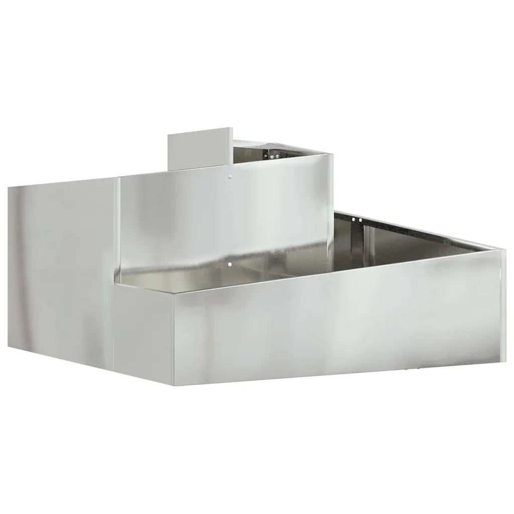 Vaso da giardino-Fioriera da Esterno-Contenitore per Piante Argento 80 x 80 x 50 cm Acciaio zincato