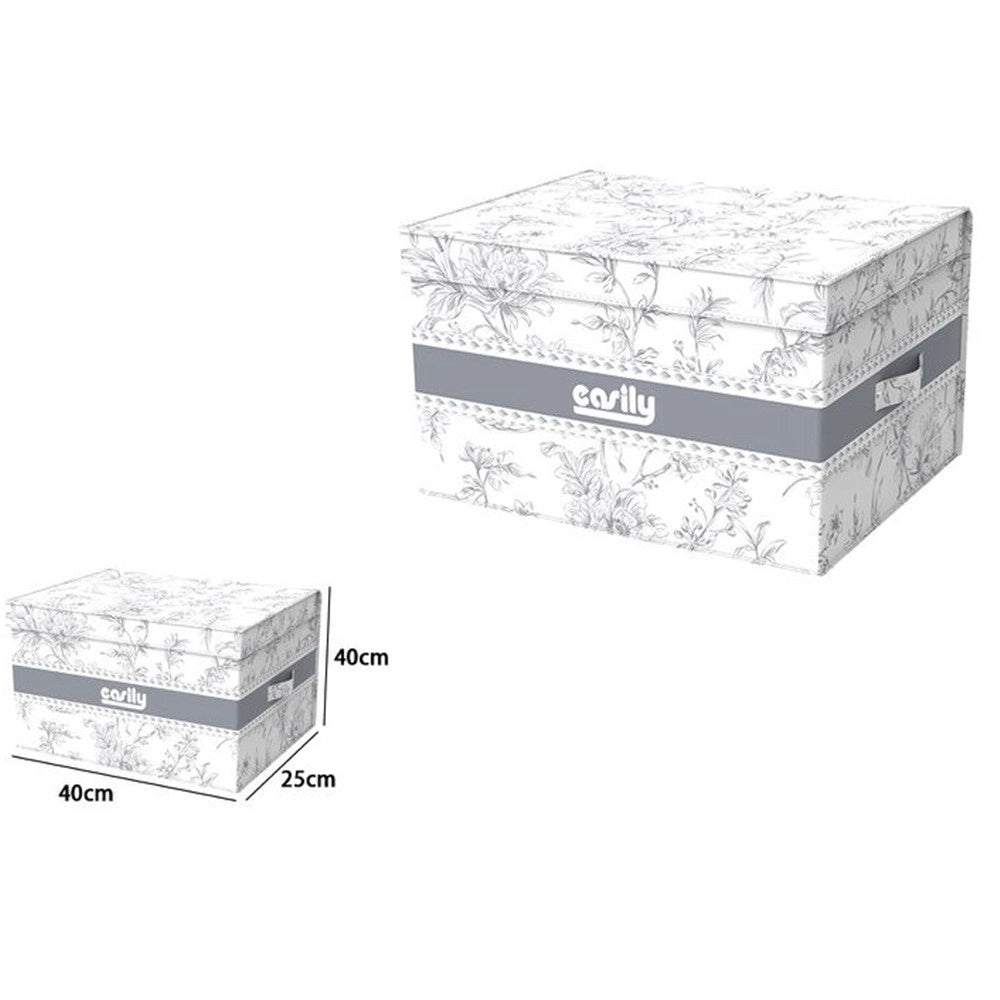 Trade Shop - Box Portatutto Scatola Salvaspazio Contenitore Organizer 40x40x25cm Fantasia 87316 -