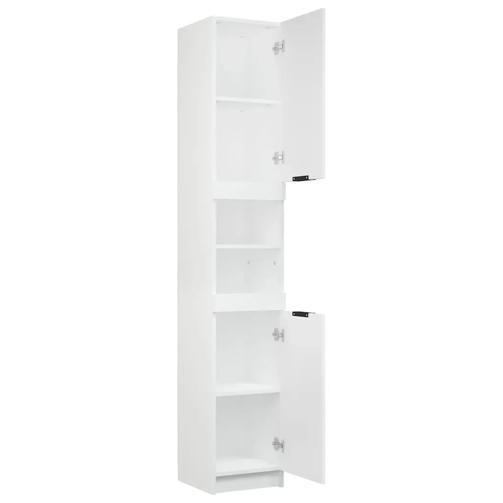 Armadietto da Bagno Bianco 32x34x188,5 cm in Legno Multistrato 811322