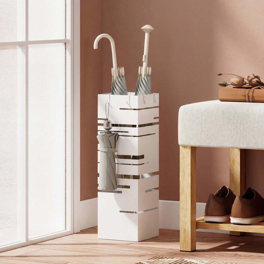 Portaombrelli ¨C Zephmum ¨C Bianco Metallo 15.5x15.5x49 cm