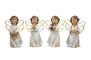 Decorazione Casa Natalizia Angelo in Resina con Luce 18 cm 4 Modelli
