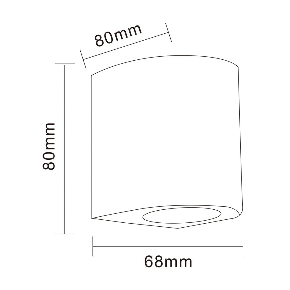 Applique da esterno a parete IP65 grigia per terrazzo e giardino con attacco GU10 luce up/down moderna