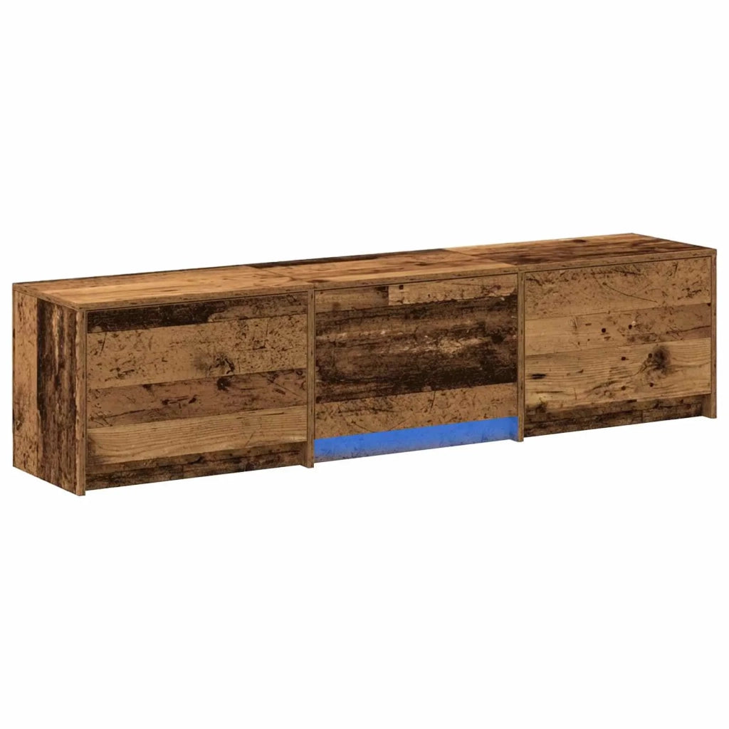 Mobile TV con LED con cassetto Legno vecchio 165 x 34 x 40 cm
