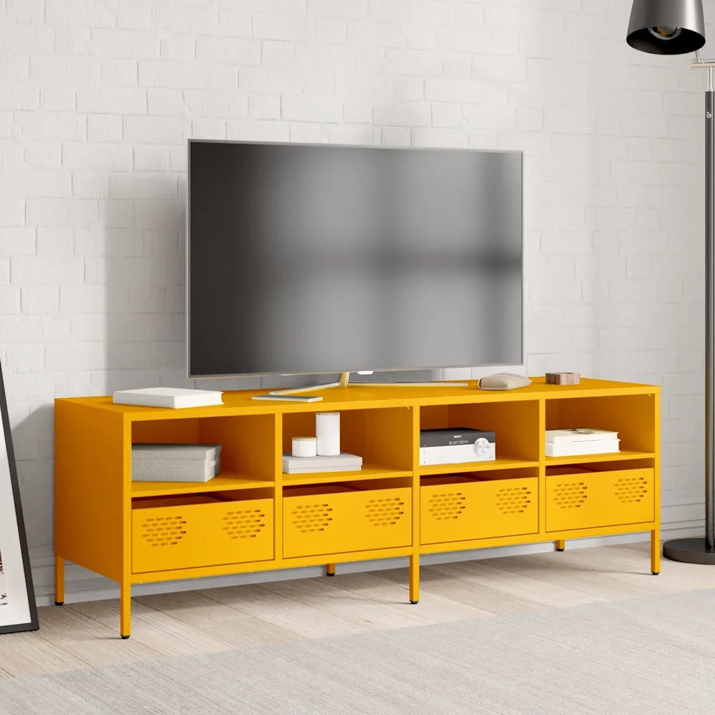 Mobile TV Giallo Senape 135x39x43,5 cm in Acciaio 851331