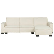 Divano letto ad angolo letto a L con rivestimento in tessuto grigio a 3 posti a versione sinistra