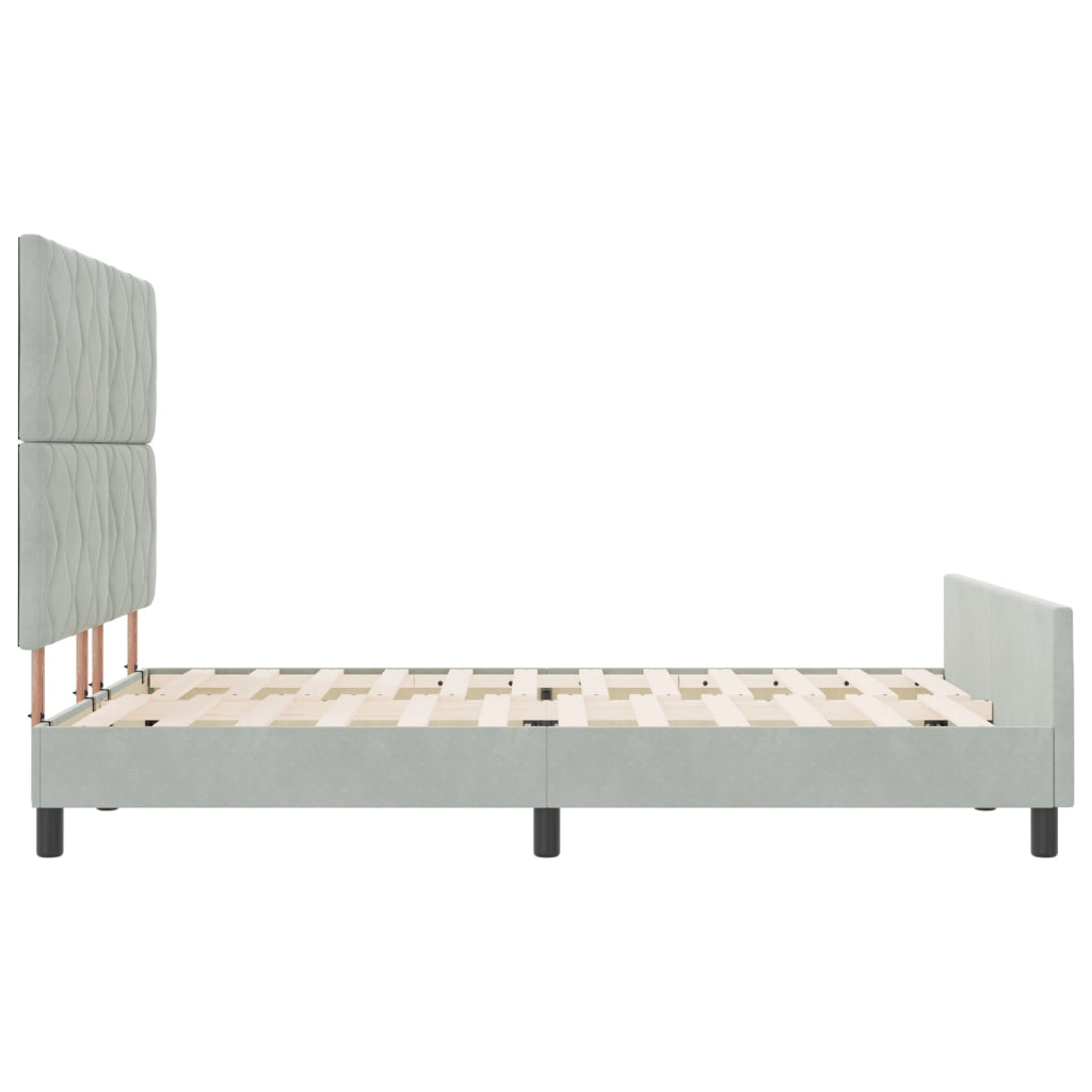 Struttura del letto Grigio chiaro 140x200 cm Velluto